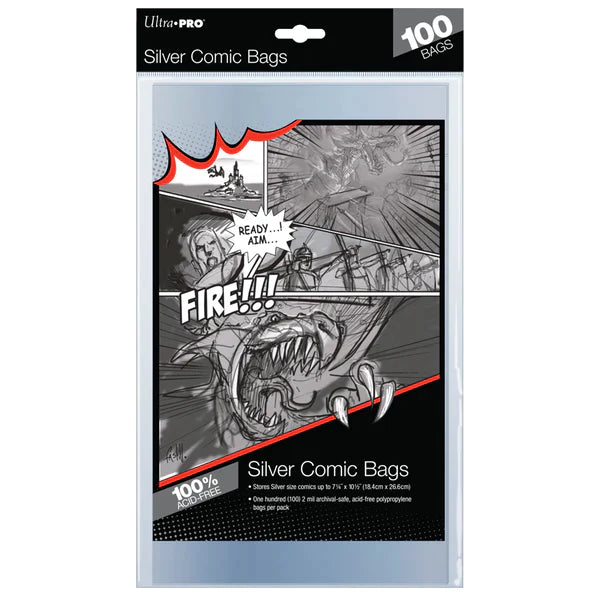 Ultra Pro SILVER Size Standard Comic Bags - Packet of 100